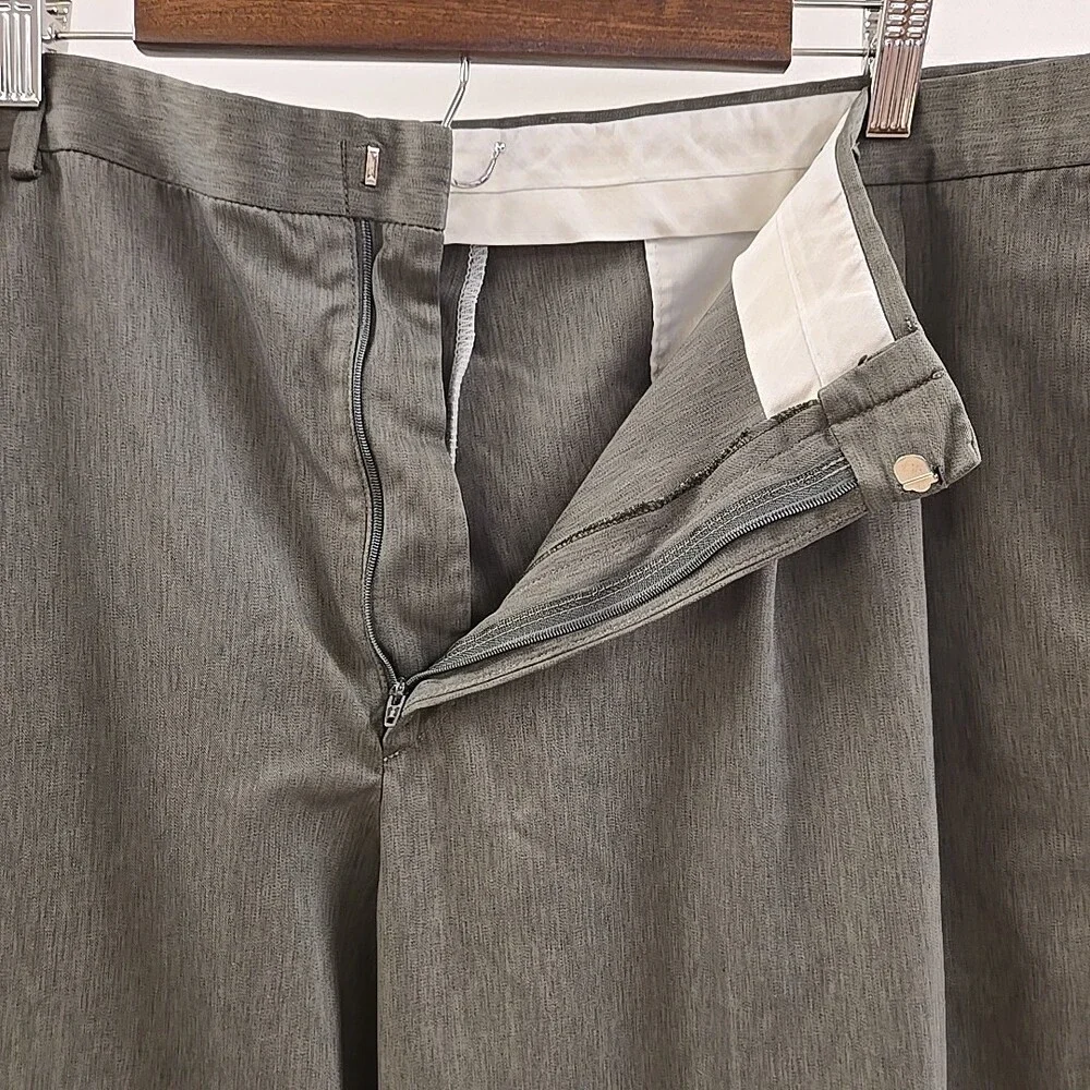 Farah Mens Tan 100% Polyester Pleated Front Dress Pants 44Wx30L